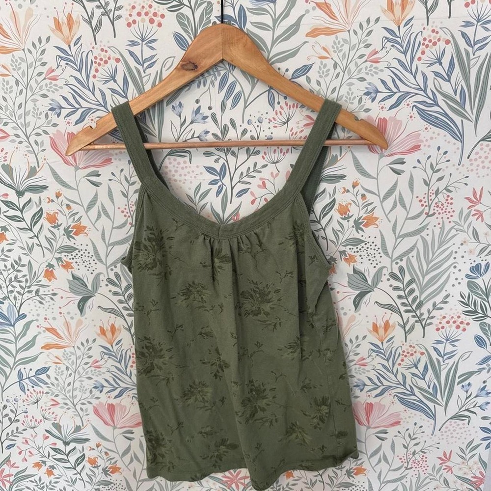 Sonoma Green Sleeveless Top Y2K Casual Tank Early 2000s Basic
